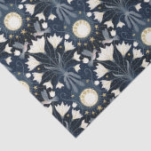 Blauw en Goud Elegante Art Nouveau Maan Decoupage Tissuepapier (Detail)