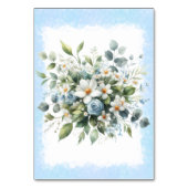 Blauw en Goud Elegante Bloemen Rustieke Waterverf  Kaart (Achterkant)