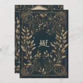 Blauw en Goud Enchanted Willow Kaart (Voorkant / Achterkant)