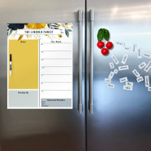 Blauw en Goud Familie Kalender Droog Wissen Board