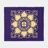 Blauw en goud fleece deken (Voorkant (Horizontaal))