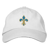 Blauw en Goud Fleur De Lis Pet (Voorkant)
