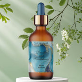 Blauw en Goud Folie Cosmetica Dropper Flesje Label