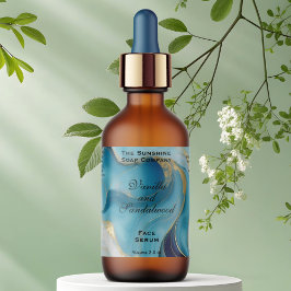 Blauw en Goud Folie Cosmetica Dropper Flesje Label