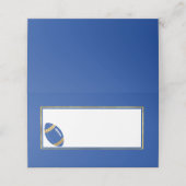 Blauw en Goud Football Bruiloft Plaatskaartje (Buitenkant ongevouwen)