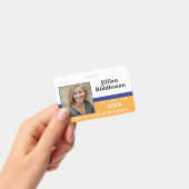 Blauw en Goud Foto Event Badge (Handheld)