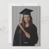 Blauw en Goud Foto Graduation Party Kaart (Achterkant)