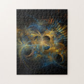 Blauw en goud fracta legpuzzel (Verticaal)