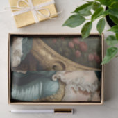 Blauw en Goud Franse Rococo Corset Decoupage Tissuepapier (Geschenk)