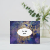 Blauw en goud gemarmerd krijgen goed Briefkaart (Staand voorkant)