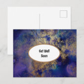 Blauw en goud gemarmerd krijgen goed Briefkaart (Voorkant / Achterkant)