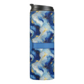 Blauw en goud gemarmerde thermische tuimelaar thermosbeker (Geroteerd rechts)
