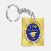 Blauw en Goud, Gepersonaliseerde Geschenken van de Sleutelhanger (Voorkant Links)