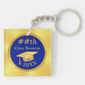 Blauw en Goud, Gepersonaliseerde Geschenken van de Sleutelhanger (Achterkant)