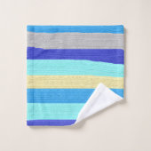 Blauw en Goud Gestreepte Badhanddoek Sets Bad Handdoek (Wasdoekje)