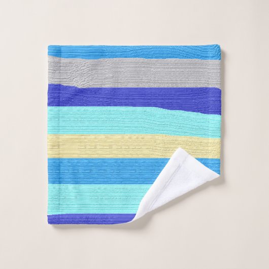 Blauw en Goud Gestreepte Badhanddoek Sets Bad Handdoek (Wasdoekje)