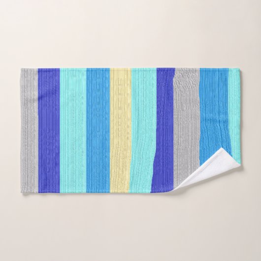 Blauw en Goud Gestreepte Badhanddoek Sets Bad Handdoek (Handdoek)