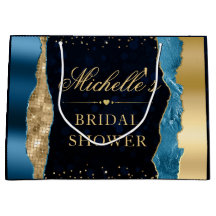 Blauw en Goud Glam Tranen Bokeh Bruiloftsfeest