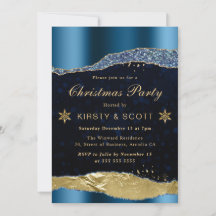Blauw en Goud Glam Tranen Kerstfeest