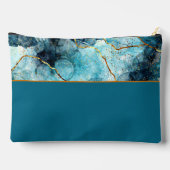 Blauw en goud glinsterend marmeren monogram etui (Achterkant)