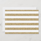 Blauw en goud glinsterende doopuitnodiging kaart (Achterkant)