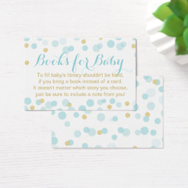 Blauw en Goud Glitter Confetti Boeken Voor Baby Visitekaartjes