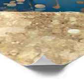 Blauw en goud Glitter Elegant Modern Art Poster (Hoek)