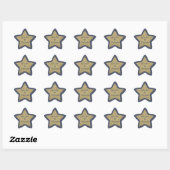 Blauw en Goud Glitter Look Star Bruiloft Sticker (Vel)