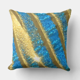 Blauw en goud Glitter Patroon Kussen
