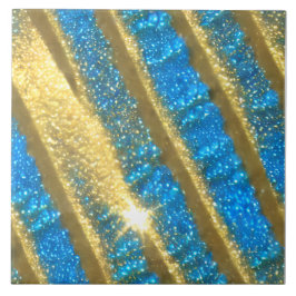 Blauw en goud Glitter Patroon Tegeltje