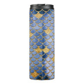 Blauw en Goud Glitter Zeemeermin Schalen Thermosbeker (Achterkant)