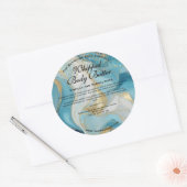Blauw en goud glitters Body Butter Pot Etiket (Envelop)