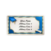 Blauw en Goud Grauation Adresetiketten Etiket (Voorkant)