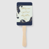 Blauw en goud handwaaier (Achterkant)