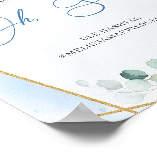 Blauw en goud Help ons de liefde te vangen oh snap Poster (Hoek)