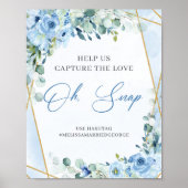 Blauw en goud Help ons de liefde te vangen oh snap Poster (Voorkant)