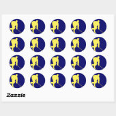 BLAUW EN GOUD HOCKEY RONDE STICKER (Vel)