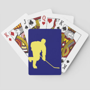BLAUW EN GOUD HOCKEY SPELER SPEELKAARTEN