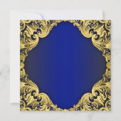 Blauw en goud hoge hakken champagne verjaardagsfee kaart (Achterkant)