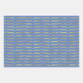 Blauw en goud inpakpapier vel (Voorkant)