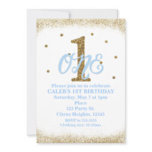 Blauw en Goud Jongens Eerste Verjaardag Feest