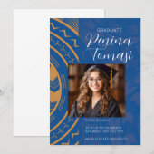 Blauw en goud kaart (Voorkant / Achterkant)