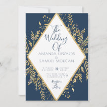 Blauw en Goud Kader Modern
