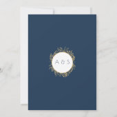 Blauw en Goud Kader Modern  Kaart (Achterkant)