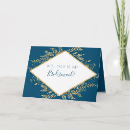 Blauw en Goud Kader Modern Kaart