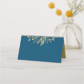 Blauw en Goud Kader Modern Plaatskaartje (Achterkant)