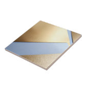 Blauw en goud keramische Tegel Tegeltje (Zijkant)