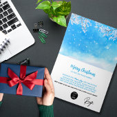 Blauw en Goud Kerst Elegantie Feestdagen Kaart