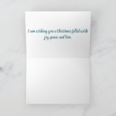 Blauw en Goud Kerstcadeaus en Ornament Design Kaart (Binnen)