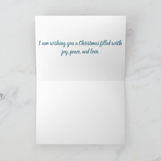 Blauw en Goud Kerstcadeaus en Ornament Design Kaart (Binnen)